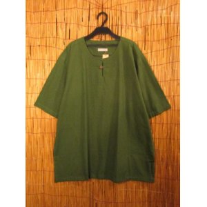 画像: 一つボタン＊コットン素材＊ハーフスリーブ＊プルオーバー＊２ＸＬ 